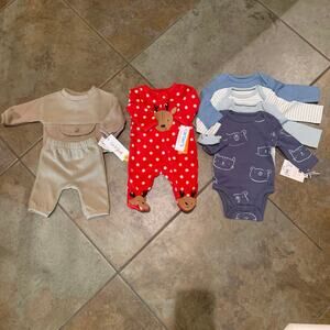 Baby Boys Clothes 3 sets New - Carter’s & Cloud Island Newborn-3M